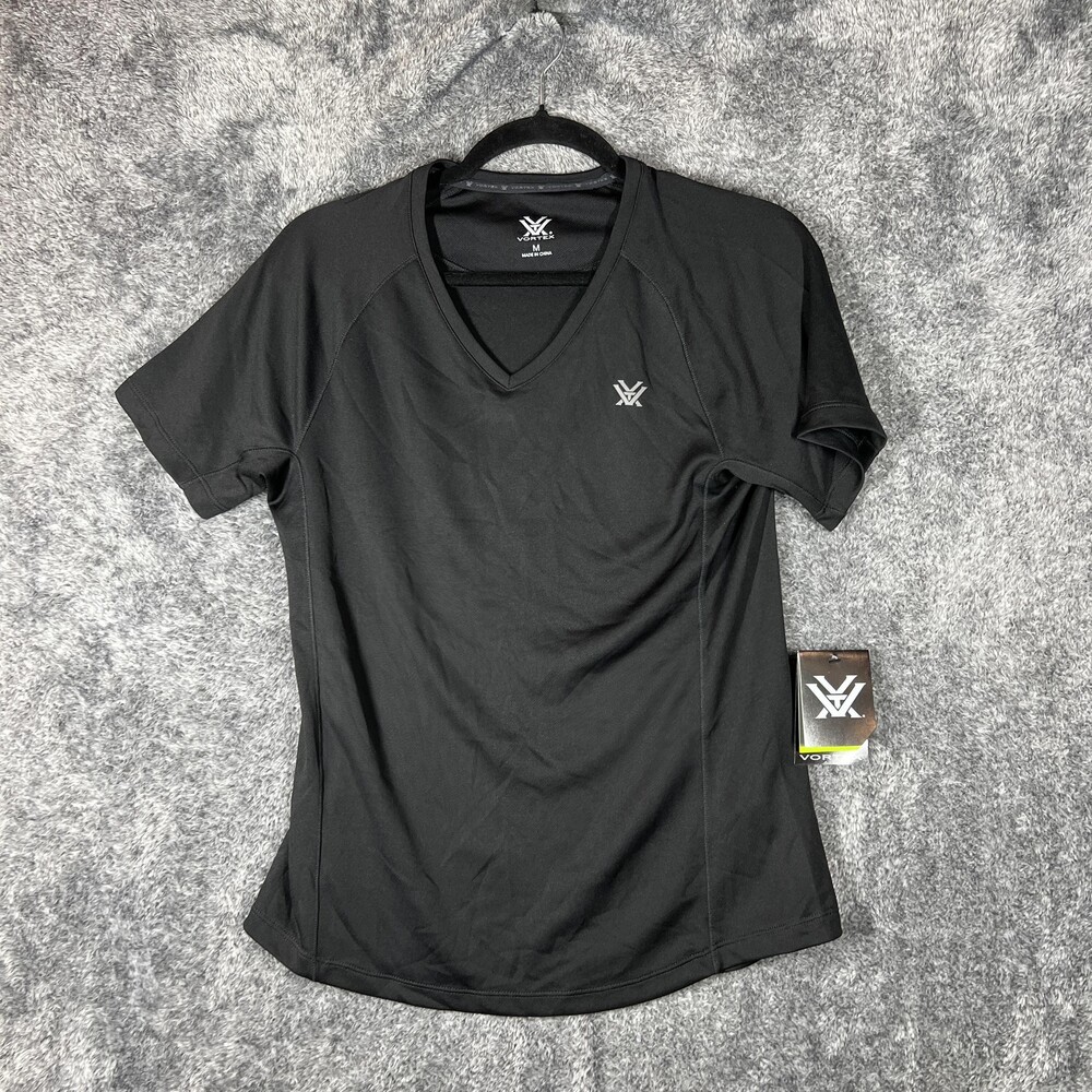 Vortex Shirt Mens Medium Black Short Sleeve V Neck Performance Athletic Tee